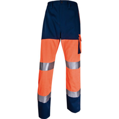 Immagine di Pantalone alta visibilitA' PHPA2 - sargia/poliestere/cotone - taglia L - arancio fluo - Deltaplus [PHPA2OMGT]