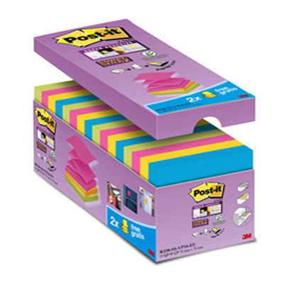 Immagine di SC. 16 BLOCCHETTI Post It Super Sticky Z Notes PER DISPENSER 76 x 76mm 3M [29833]