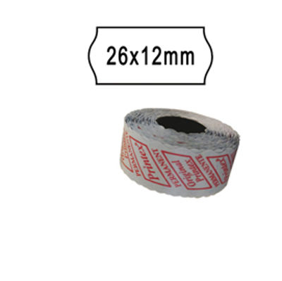 Immagine di PACK 10 ROTOLI 1000 ETICH. 26x12mm ONDA BIANCO REMOV. Printex [2612sbr10]