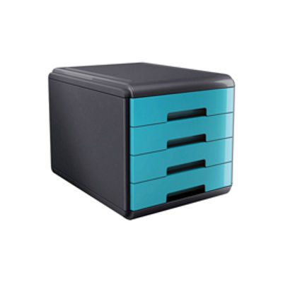 Immagine di Cassettiera Mydesk - 4 cassetti da 45 mm - turchese - Arda [18P4PTU]