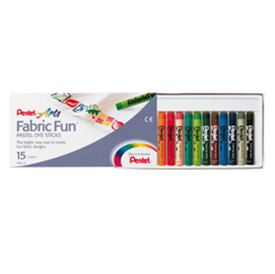 Immagine di Pastelli per tessuto Fabric Fun - 15 colori assortiti - Pentel - astuccio 15 pastelli [PTS-15U2]