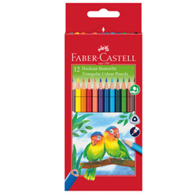 Immagine di Astuccio 12 pastelli colorati Eco - triangolari - con temperino - Faber Castell [120523]