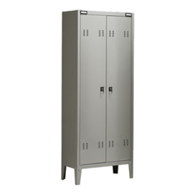 Immagine di Armadio metallo - spogliatoio - 2 posti - 70x35x180 cm - grigio - Tecnical 2 [B2 G]