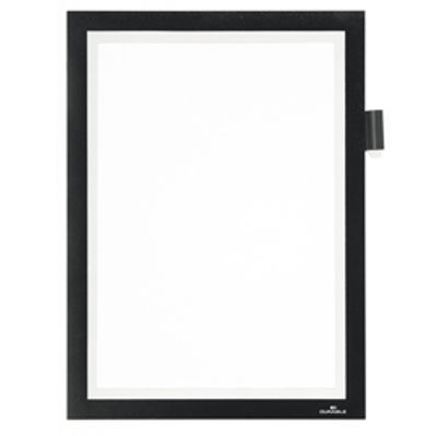 Immagine di Cornice adesiva Duraframe  Note A4 - pannello magnetico - 21 x 29.7 cm - nero - Durable [4993-01]