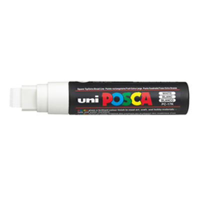 Immagine di MARCATORE UNI POSCA PC17K PUNTA SCALPELLO 15mm BIANCO [M PC17K BI]