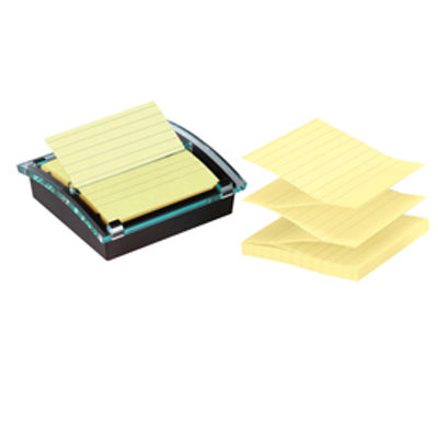 Immagine di Dispenser Post it  Super Sticky - DS440-SSCYL - a righe - 101 x 101 mm - giallo Canary - 90 fogli - Post it [4663]