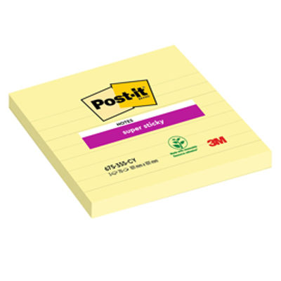 Immagine di Blocco foglietti - giallo Canary - a righe - 101 x 101mm - 70gf - Post It [5074]