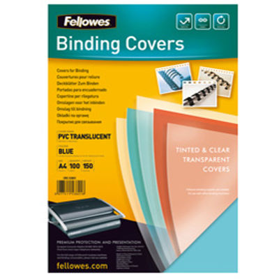 Immagine di CF. 100 COPERTINE COLORATE A4 PVC 200MIC BLU FELLOWES [5377101]