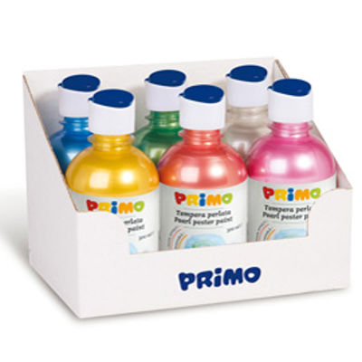 Immagine di Scatola 6 tempera - 300ml - colori perlati assortiti - Primo [234tp6ass]