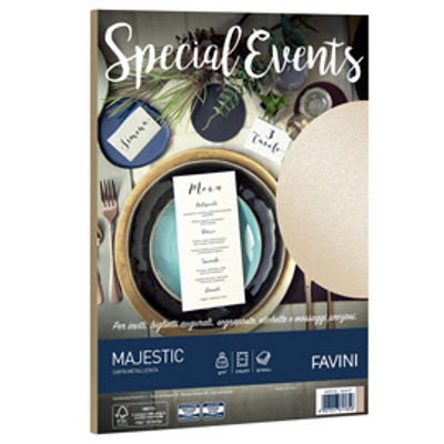 Immagine di Carta metallizzata Special Events - A4 - 120 gr - sabbia - Favini - conf. 20 fogli [A69N154]