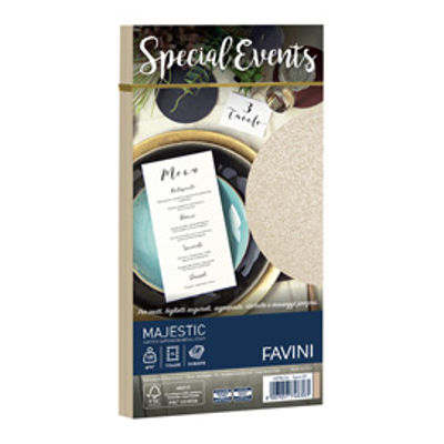 Immagine di Busta Special Events metal - sabbia - 110 x 220mm - 120gr - Favini - conf. 10 buste [A57N154]