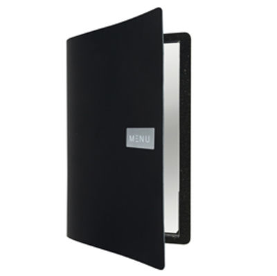 Immagine di PortamenU' Royal - A4 - 24x33 cm - nero - 1 inserto doppio incluso - Securit [MC-LR-A4-ROBL]