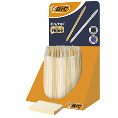 Immagine di Penna Cristal Shine - fusto oro/argento - Bic - expo 40 pezzi [9213381]