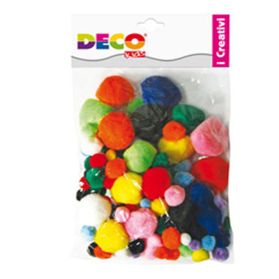 Immagine di Pompons - colori assortiti - Deco - busta 40 pezzi [10959]