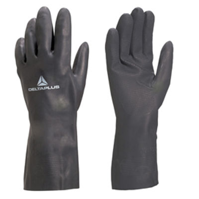 Immagine di Guanti per protezione chimica VE509 - neoprene floccato cotone - taglia 09/10 - nero - Deltaplus [VE509NO09]