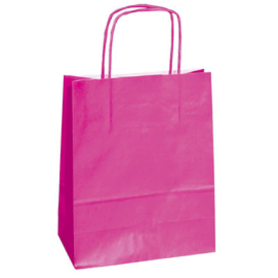 Immagine di 25 shoppers carta kraft 14x9x20cm twisted magenta [079771]