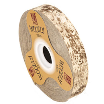 Immagine di Rotolo nastro Woodly - corteccia/avorio - 24mm x 100mt - Bolis [51282421044]