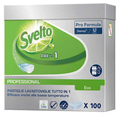 Immagine di Fustino 100 Tabs 20g 3in1 Eco per lavastoviglie Svelto [100904028]