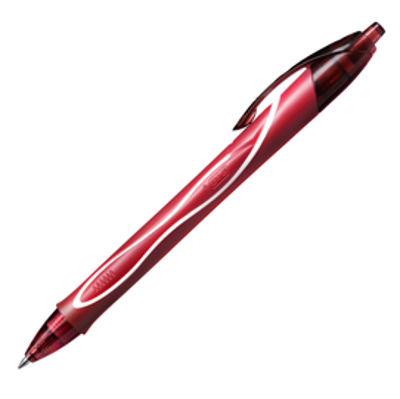 Immagine di Penna a sfera a scatto Gelocity Quick Dry  - punta 0,7mm - rosso - Bic - conf. 12 pezzi [949874]