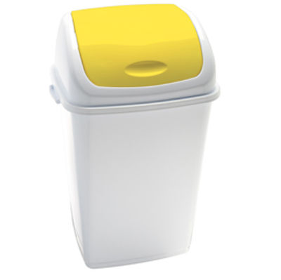 Immagine di Pattumiera a basculante 50Lt Rif Basic Bianco/Giallo [909056]