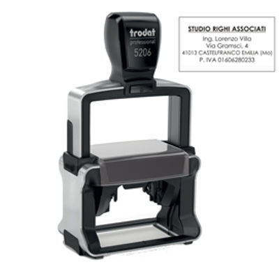 Immagine di Timbro Professional 5206 - autoinchiostrante - personalizzabile - 56x33 mm - 8 righe - Trodat [119722]