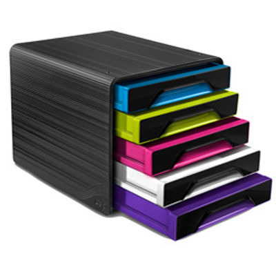 Immagine di Cassettiera 5 cassetti standard nero/multicolori 7-111 Smoove Cep [1071110411]