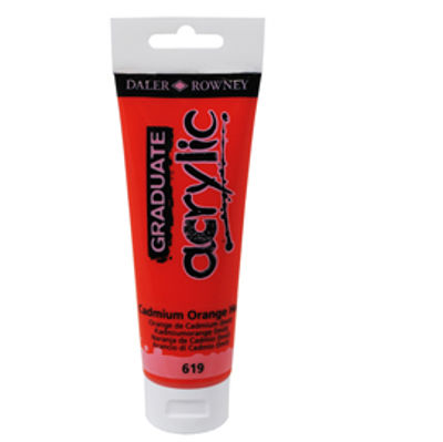 Immagine di Colore acrilico fine Graduate - 120 ml - arancio cadmio scuro - Daler Rowney [D123120619]