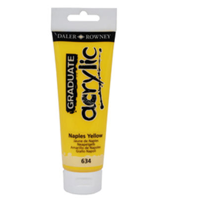 Immagine di Colore acrilico fine Graduate - 120 ml - giallo Napoli - Daler Rowney [D123120634]