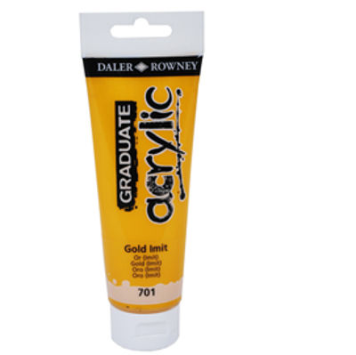 Immagine di Colore acrilico fine Graduate - 120 ml - oro imitazione - Daler Rowney [D123120701]