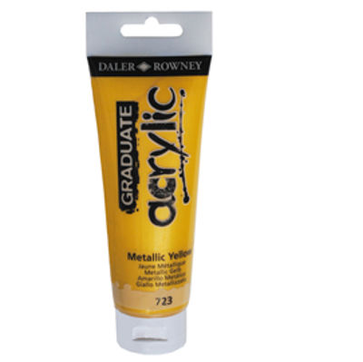 Immagine di Colore acrilico fine Graduate - 120 ml - giallo metal - Daler Rowney [D123120723]