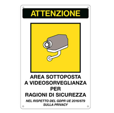 Immagine di CARTELLO ALLUMINIO 20X30 aREA SOTTOPOSTA VIDEOSORVEGLIANZA [85544]