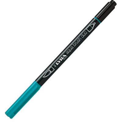 Immagine di Pennarello Aqua Brush Duo - punte 2/4 mm - verde Paolo Veronese - Lyra [L6520061]