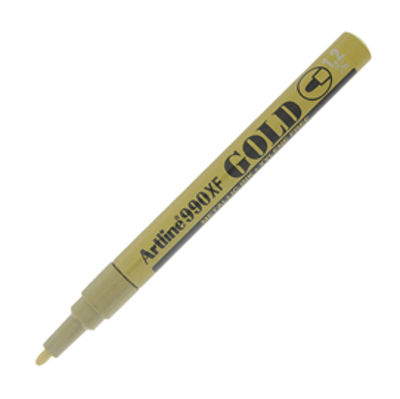 Immagine di Marcatore permanente A 990 - a vernice - punta tonda fine - 1,2 mm - oro - Artline [A990O]