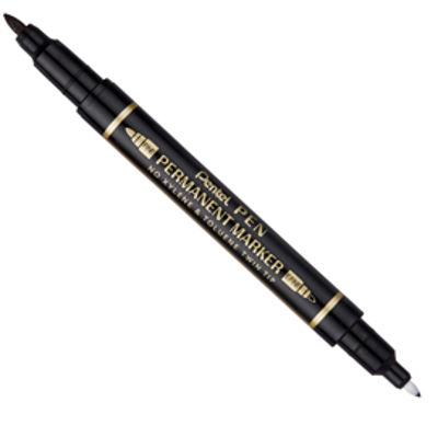 Immagine di Marcatore permanente Twin tip - doppia punta F/EF - nero - Pentel [N75W-AE]