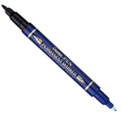 Immagine di Marcatore permanente Twin tip - doppia punta Fine-ExtraFine - Blu - Pentel [N75W-CE]