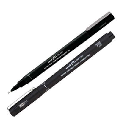 Immagine di Pin fineliner  - punta 0,2mm - nero - Uni Mitsubishi [M PIN102 N]