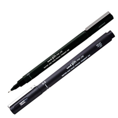 Immagine di Pin fineliner - nero - punta 0.5 mm - Uni Mitsubishi [M PIN105 N]