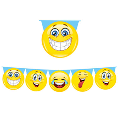 Immagine di Festone sagomato - emoticons - 6mt - Big Party [60684]