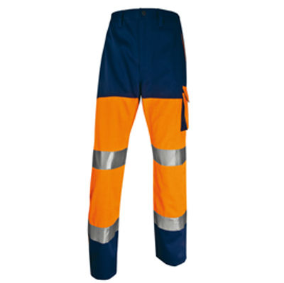 Immagine di Pantalone alta visibilitA' PHPA2 - sargia/poliestere/cotone - taglia M - arancio fluo - Deltaplus [PHPA2OMTM]