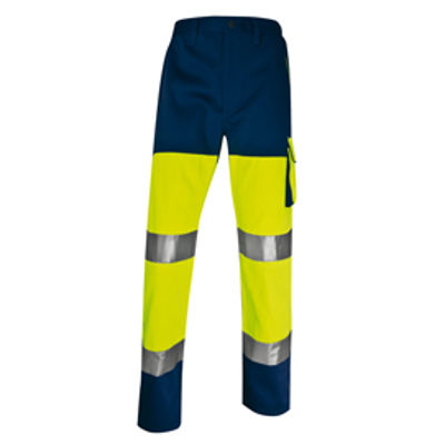 Immagine di Pantalone alta visibilitA' PHPA2 - sargia/poliestere/cotone - taglia M - giallo fluo - Deltaplus [PHPA2JMTM]