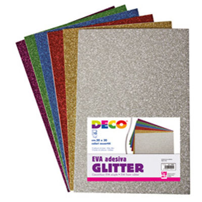 Immagine di Busta fogli gomma crepp - 20x30cm - glitter colori assortiti - CWR [10401]