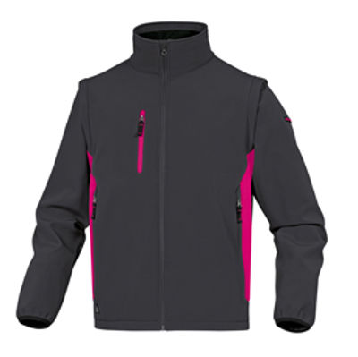 Immagine di Giacca Softshell MySen 2 - tessuto Softshell/poliestere/elastan - taglia M - grigio/fucsia - Deltaplus [MYSE2GFTM]