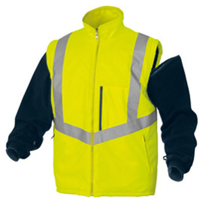 Immagine di Parka 4 in 1 Optimun 2 alta visibilitA' - poliestere/poliuretano - taglia XXL - giallo fluo -Deltaplus [OPTI2JMXX]