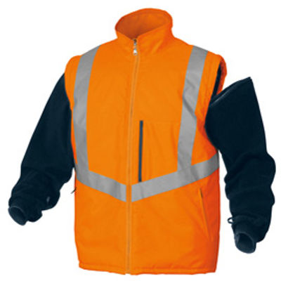 Immagine di Parka 4 in 1 Optimun 2 alta visibilitA' - poliestere/poliuretano - taglia XL - arancio fluo - Deltaplus [OPTI2OMXG]