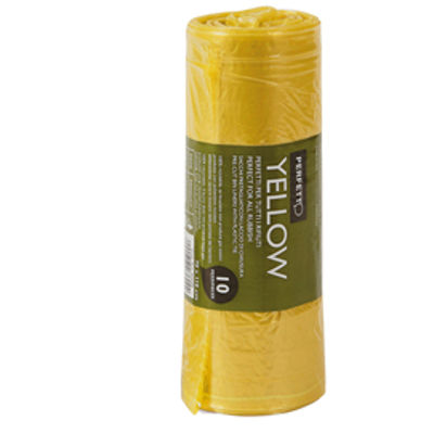 Immagine di Sacchi rifiuti Classic - 70 x 110 cm - 120 L - 20 micron - giallo - Perfetto - conf. 10 pezzi [0360B]