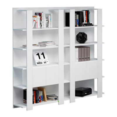 Immagine di Libreria Concept a 5 ripiani - 100x38,6x198 cm - bianco/rovere - Artexport [15110-3]