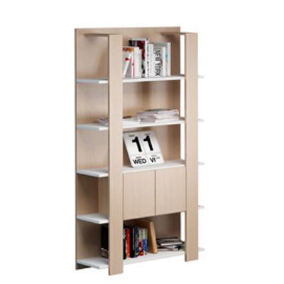 Immagine di Libreria alta Concept - 5 ripiani - 100x38,6x198 cm - bianco/rovere - Artexport [15110-C3]