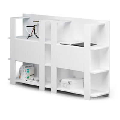 Immagine di Libreria bassa Concept - 3 ripiani - 100x38,6x124 cm - bianco - Artexport [15115-3]