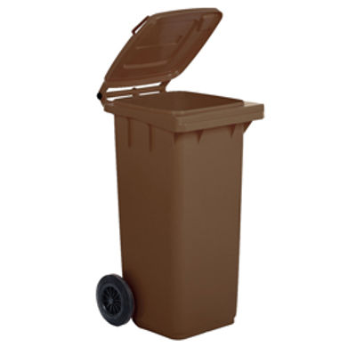 Immagine di Bidone carrellato - 48x55x93 cm - 120 L - marrone - Mobil Plastic [1/120/5-BRB]