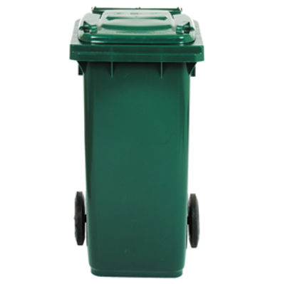 Immagine di Bidone carrellato - 48x55x93 cm - 120 L - verde scuro - Mobil Plastic [1/120/5-VES]